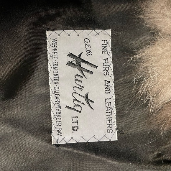 Black full length mink coat with fox sleeves - Picture 2 of 3